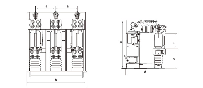 ZN28/ZN28A-12/T250-31.5戶內高壓真空斷路器外形