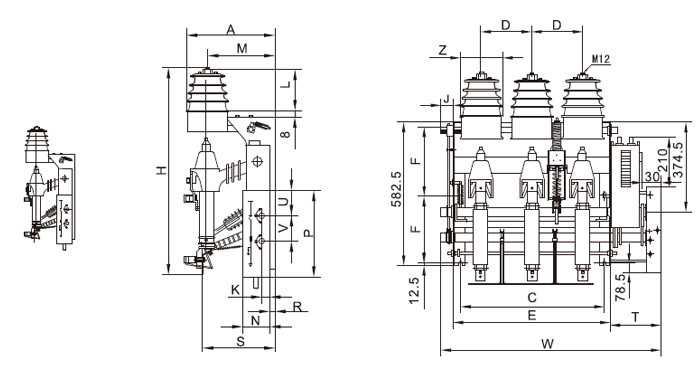 FKN12A-12D、FKRN12A-12D電動(dòng)機(jī)構(gòu)側(cè)裝右操作 FKN12A-12D、FKRN12A-12D電動(dòng)機(jī)構(gòu)側(cè)裝右操作